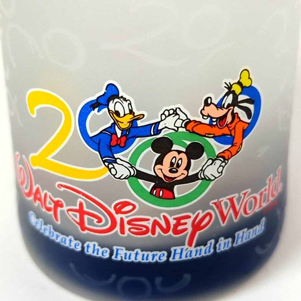 Vintage 2000 Walt Disney World Millennium Frosted Shot Glass Mickey - Picture 2 of 4